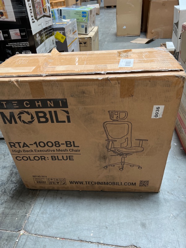 Photo 2 of Techni Mobili Mesh Office Chair, Blue