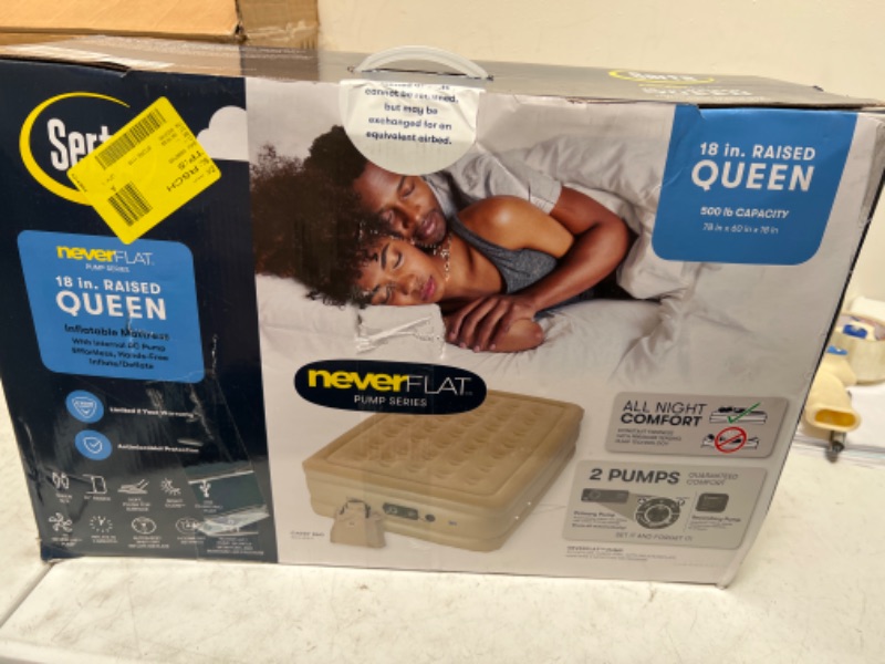 Photo 2 of Serta Never Flat Raised Air Mattress with Electric Pump - Double High Queen