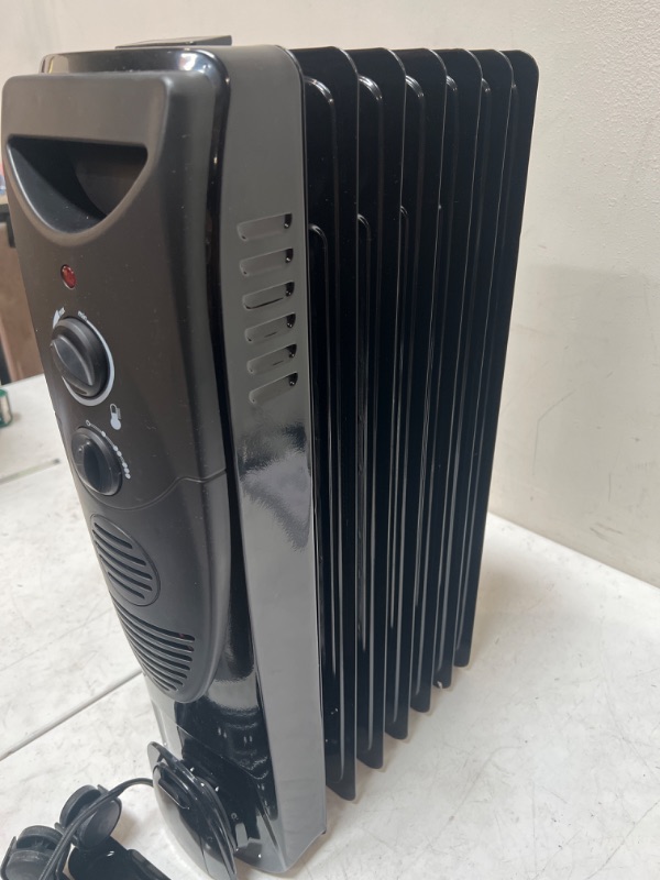 Photo 4 of R.W.FLAME Oil Filled Radiator Heater - 3 Heat Settings, Adjustable Thermostat, Quiet and Portable Space Heater with Tip-over & Overheating Functions (27", Black) Black 27"