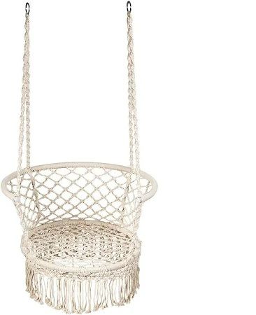 Photo 1 of Costway Hanging Hammock Chair Macrame Swing Hand Woven Cotton Backrest