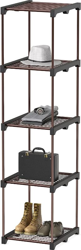 Photo 1 of Simple Houseware Storage Shelves Multipurpose 5-Tier Freestanding Closet Organizer Kitchen Tower Rack, Bronze