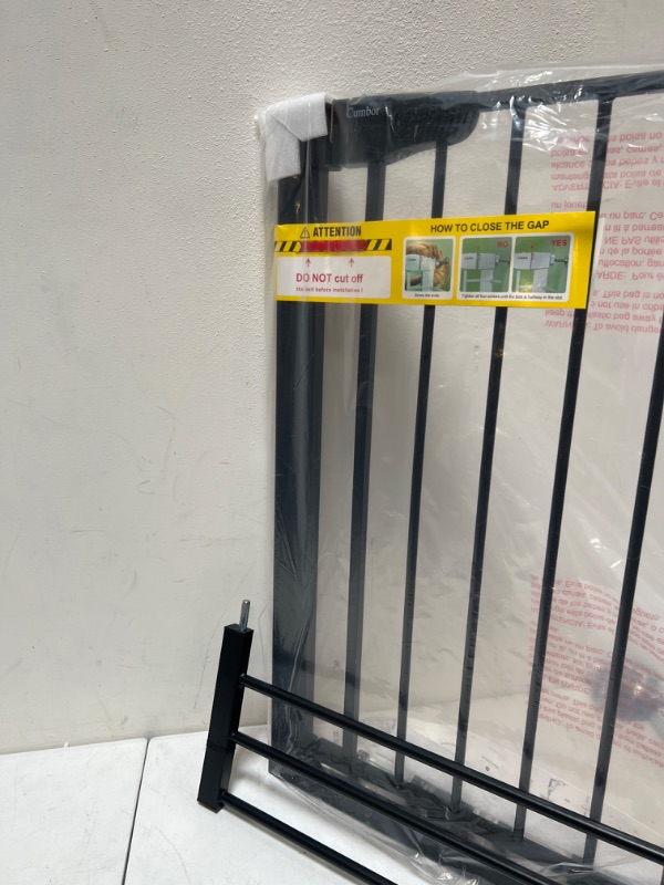 Photo 4 of Mom's Choice Awards Winner-Cumbor 29.5"-40.6" Width Pressure or Hardware Mounted Auto Close Safety Baby Gate, Durable Extra Wide Dog Gate for Stairs, Doorways, Easy Walk Thru Pet Gate for House 30.5" Tall Black