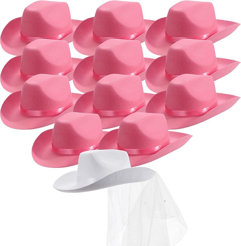 Photo 1 of Pop Fizz Designs Bachelorette Cowgirl Hats Includes Bride White Cowboy Hat and Cowgirl Hats