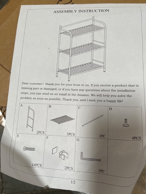 Photo 4 of FKUO 3 Tier Bathroom Storage Open Shelf Unit, Free-Standing Metal Corner Rack Shelving for Kitchen, Living Room, Hallway (Matte Black, 3 Tier)