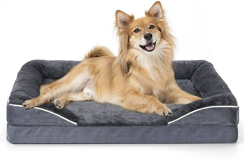 Photo 1 of Arien Dog Bed, Dog Beds for Large Dogs, Orthopedic Bolster Couch Pet Bed for Large Dogs, Removable Washable Cover, Nonskid Bottom Couch, Dog Sofa Bed for Comfortable Sleep 35"L x 27"W x 6"