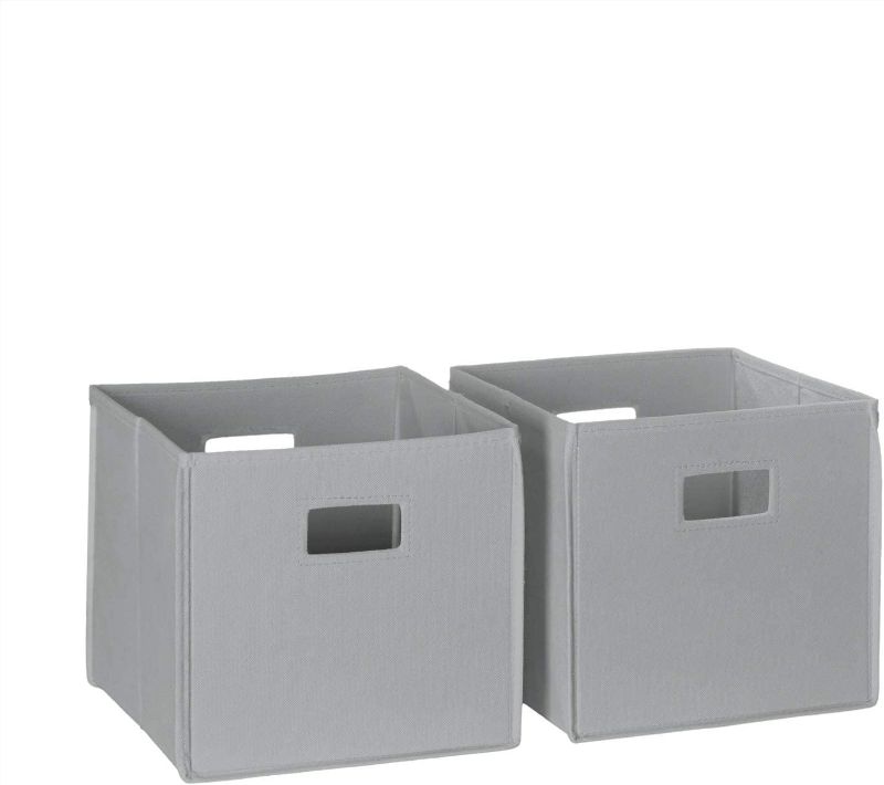 Photo 1 of 2 Pc Storage Set in Gray Folding Bin, 2 Count