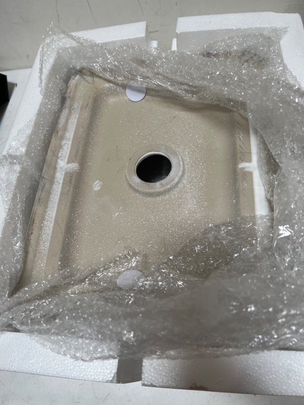 Photo 5 of black Bathroom Vessel Sink and Faucet Combo -VOKIM 16"x12" Black White Marble Coated Porcelain Ceramic Vessel Vanity Sink Art Basin& black Faucet Combo