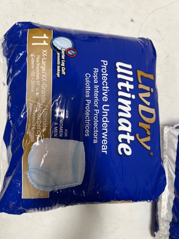 Photo 2 of LivDry Ultimate XXL Adult Incontinence Underwear, High Absorbency, Leak Cuff Protection, XX-Large, 11-Pack
