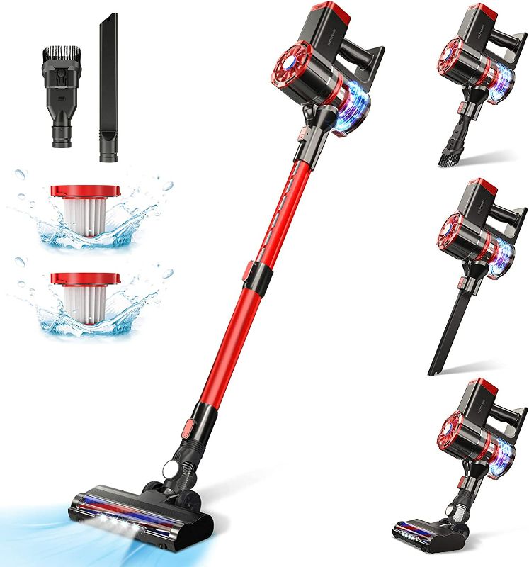 Photo 1 of PRETTYCARE Cordless Vacuum Cleaner, Powerful Suction Stick Vacuum with Long Runtime Detachable Battery, 6 in 1 Lightweight Quiet Vacuum Cleaner Perfect for Hardwood Floor Pet Hair