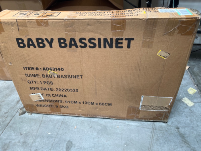 Photo 2 of 3 in 1 Baby Bassinet, Bedside Sleeper, & Playpen, Easy Folding Portable Crib (Grey)