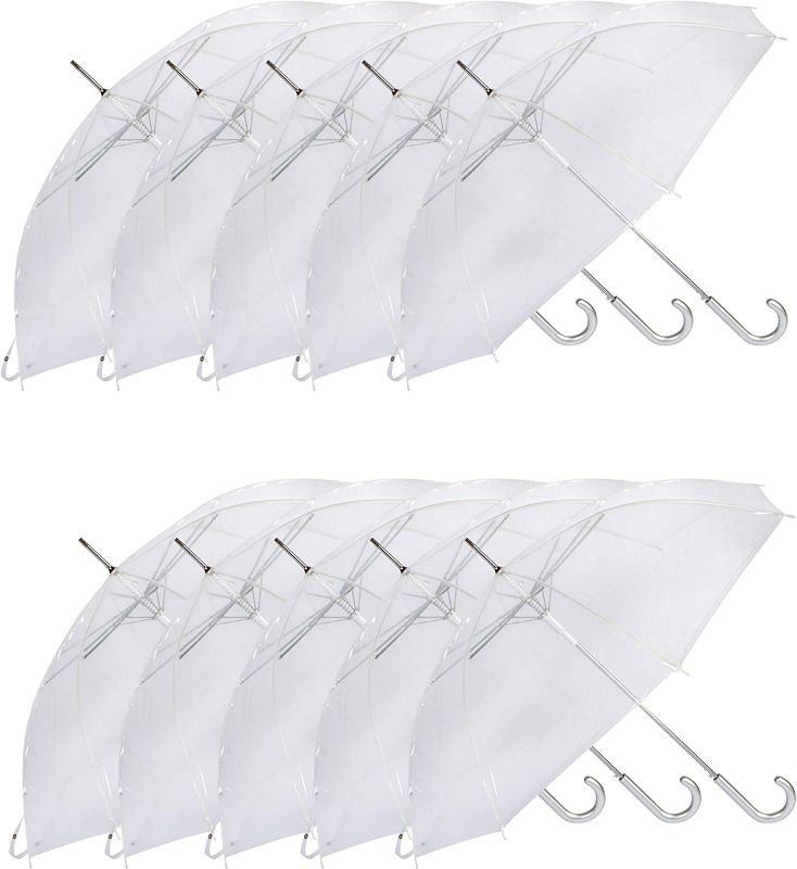 Photo 1 of Cloak 10pk Clear Wedding Umbrella for Rain in Bulk Pack