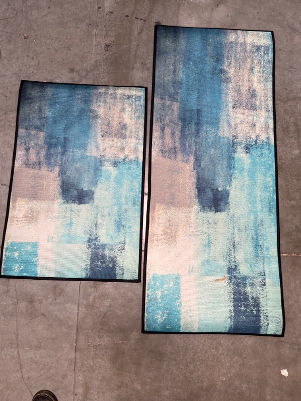 Photo 3 of 47x 19.5 n 30 x 19.5 Abstract Rug, Bath Mat, Bathroom, Living Room, 2 PCS 