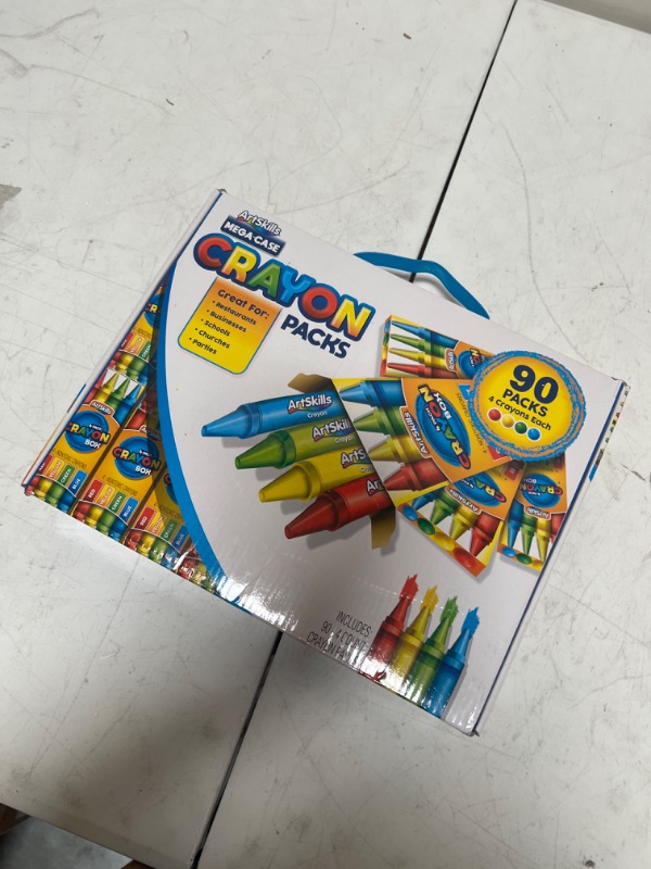 Photo 2 of ArtSkills Mega Case of Crayons, Back to School Supplies, 4 Primary Colors, 90 Packs