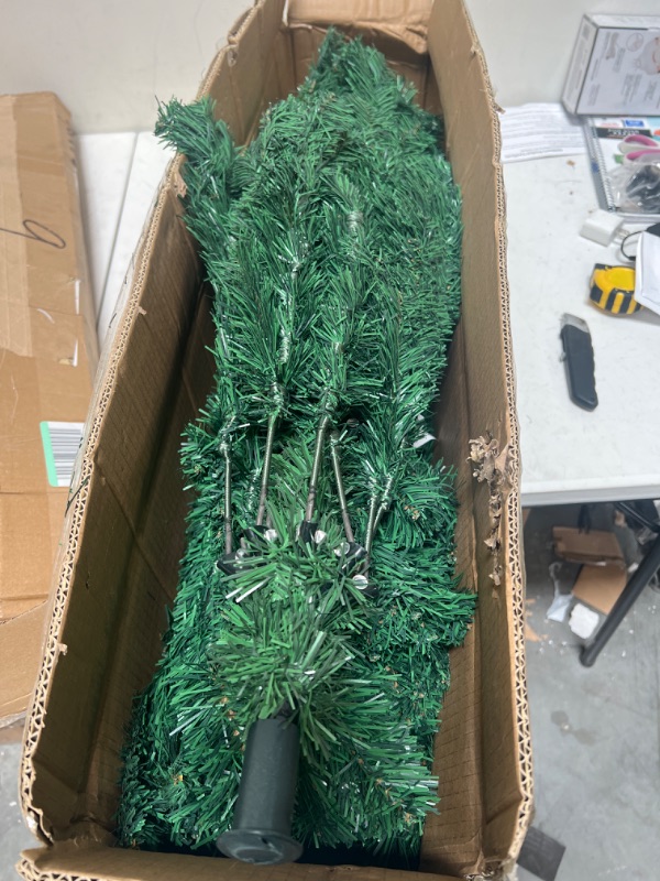 Photo 3 of 6 Ft Premium Christmas Tree with 1200 Tips for Fullness - Artificial Canadian Fir Full Bodied Christmas Tree with Metal Stand, Lightweight and Easy to Assemble