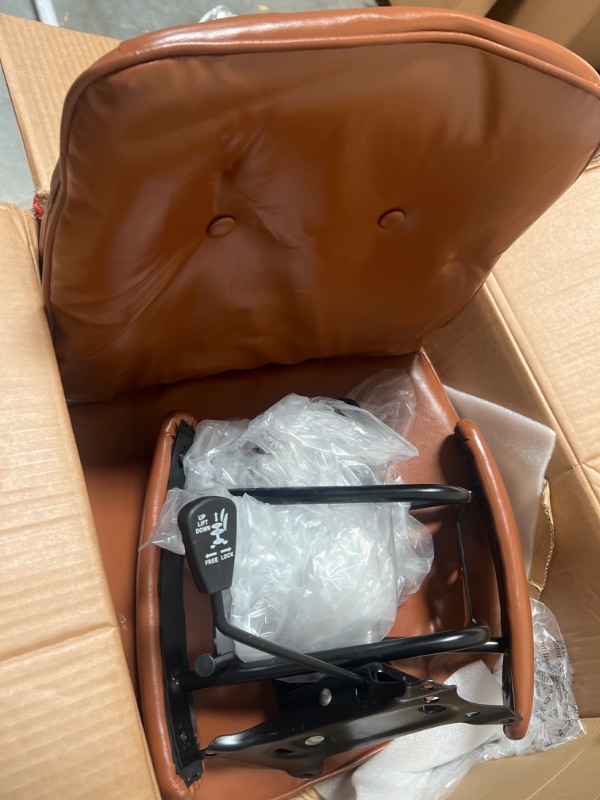 Photo 1 of Beige/Orange Office/Desk Chair Leather Adjustable Height 