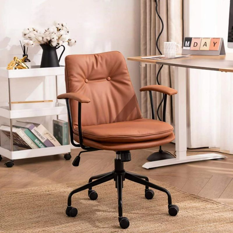 Photo 1 of Beige/Orange Office/Desk Chair Leather Adjustable Height 