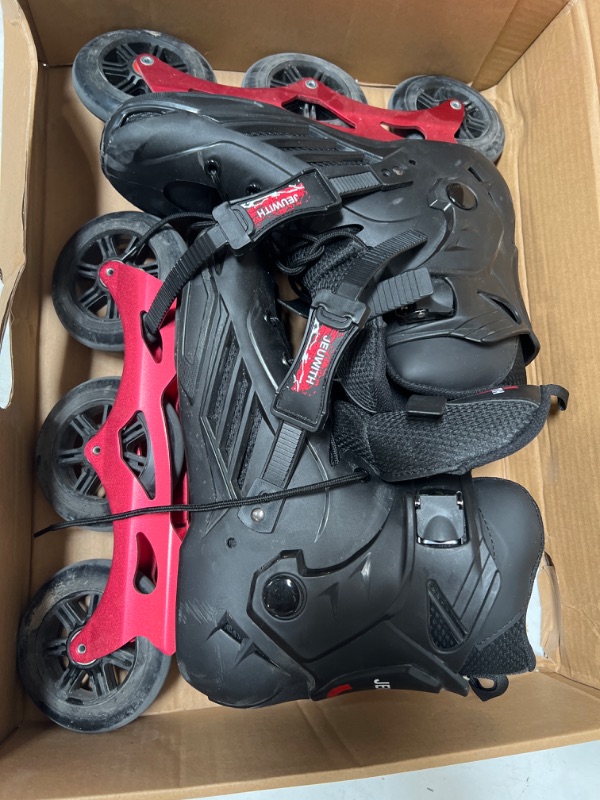 Photo 1 of Inline Skates, 3 Wheels 110mm Roller Skates Blades for Adult Women Men, Professional Outdoor Fitness Inline Speed Skates for Unisex
