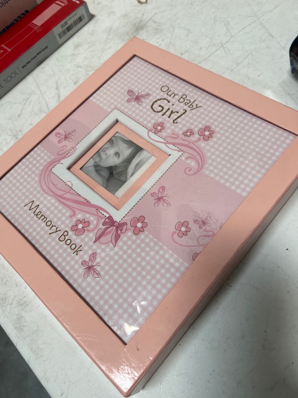 Photo 2 of Christian Art Gifts Girl Baby Book of Memories Pink Keepsake Photo Album | Our Baby Girl Memory Book | Baby Book with Bible Verses, The First Year