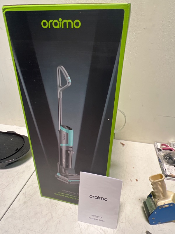 Photo 1 of Oraimo Wet Dry Vacuum Cleaner & Mop, Cordless Vacuum Hard Floor Cleaner, All-in One Cleaning Machine with Self-Propelling, Smart Voice Reminder, Self-Cleaning & Drying, 100pcs Cleaner Sheets Attached
