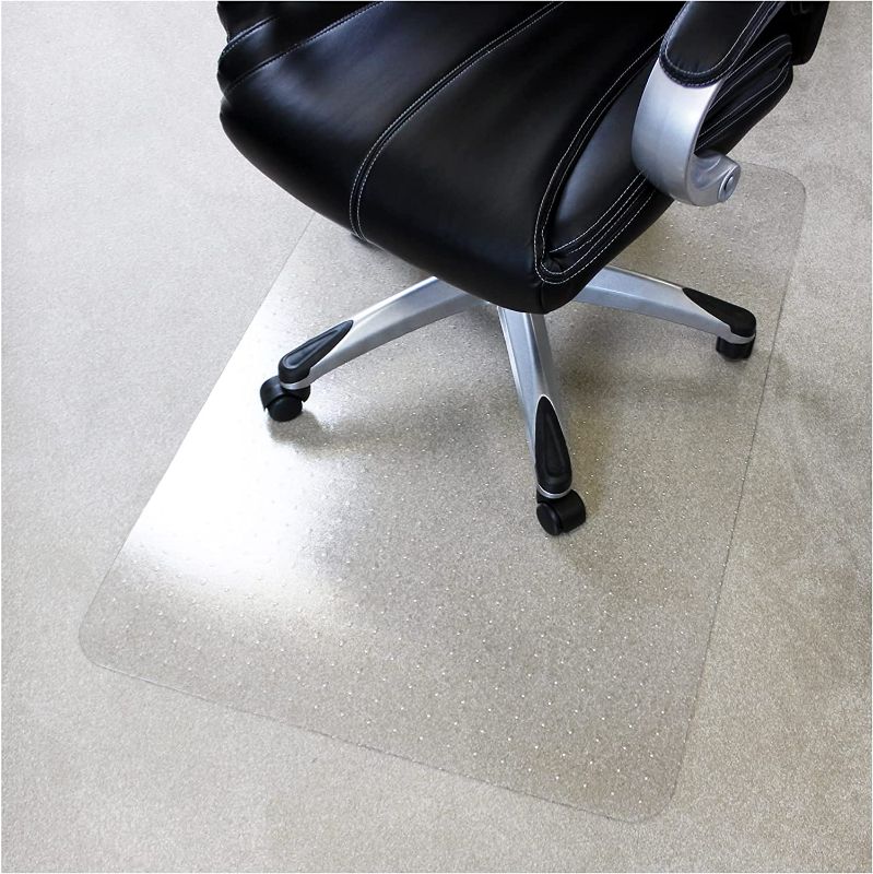 Photo 1 of Enhanced Polymer Eco-Friendly Office Chair Mat for Low and Standard Pile Carpeted Floors 48" x 60" | Rectangular Carpet Protector, Transparent 48" x 60" 