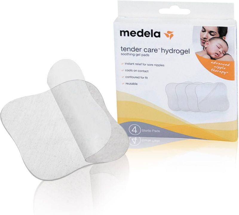 Photo 1 of Medela Soothing Gel Pads for Breastfeeding, 4 Count Pack, Tender Care HydroGel Reusable Pads, Cooling Relief for Sore Nipples from Pumping or Nursing
