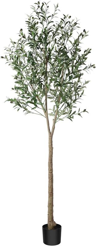 Photo 1 of CROSOFMI Artificial Olive Tree Plant 83"?7Ft? Fake Topiary Silk Tree, Perfect Faux Plants in Pot for Indoor Outdoor House Home Office Garden Modern Decoration Housewarming Gift,1Pack
