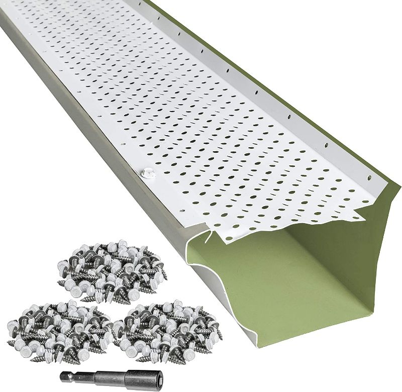Photo 1 of LeafTek DIY Gutter Guards | 5" x 100' of Leaf Protection in White | Premium Contractor Grade 35 Year Aluminum Covers | Available in 32', 100' & 200' Packages | 5 or 6 Inch | Made in The USA
