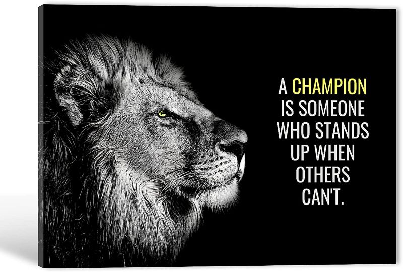 Photo 1 of 24"x 31" Lion Motivational Quote Canvas, Decorative 