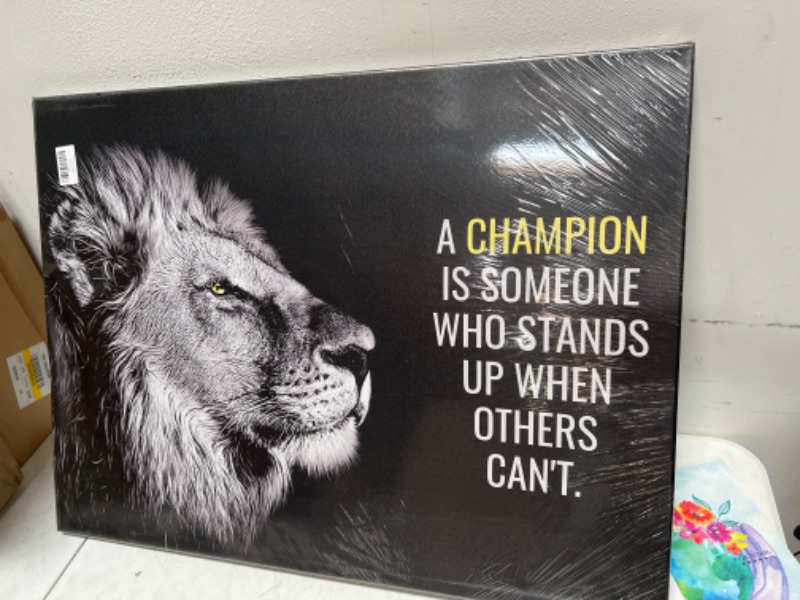 Photo 1 of 24"x 31" Lion Motivational Quote Canvas, Decorative 
