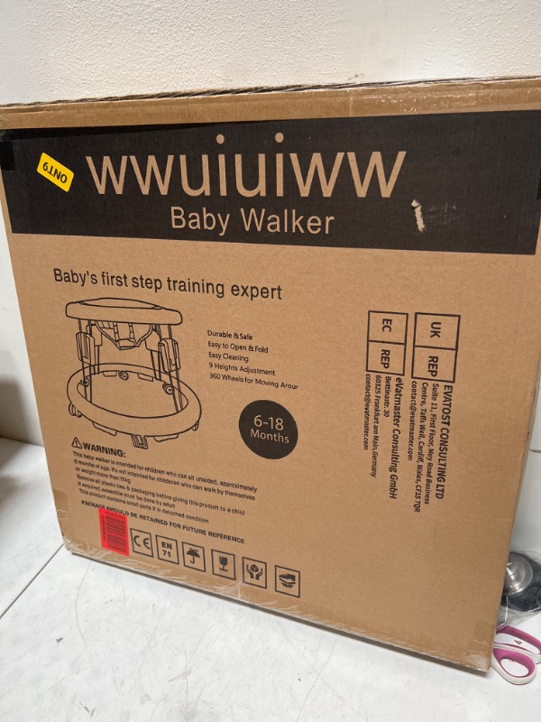 Photo 2 of wwuiuiww Foldable Walker, Old-School Walker in Round Shape, Suitable for Any Terrain, for Babies, Pink 2 (6-18 Months)
