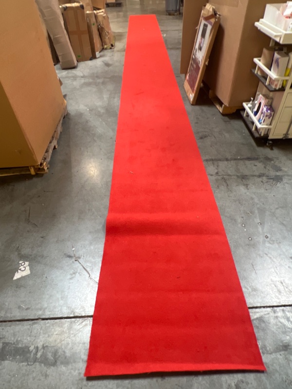 Photo 2 of Custom Size RED Solid Plain Rubber Backed Non-Slip Hallway Stair Runner Rug Carpet 31 inch Wide Choose Your Length 31in X 30ft
