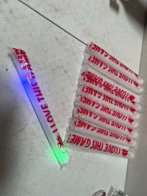 Photo 3 of Light up Foam Sticks 10pcs LED Foam Sticks Halloween Party Favors Glow Batons with 3 Modes Flashing Effect for Party, Concert and Event