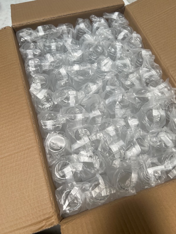 Photo 3 of Tomnk 100pcs 12oz Empty Plastic Juice Bottles with Caps, Reusable Clear Bulk Beverage Containers with Lids, Label, Funnel and Brush for Juicing, Milk, Smoothie and Beverages 12 Ounce (100 Pack)