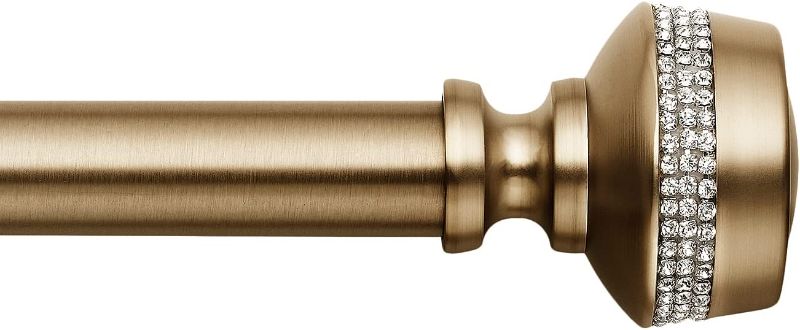 Photo 1 of MODE Premium Collection - 1 1/8" Diameter Curtain Rod Set with Brilliant Urn Curtain Rod Finials and Steel Wall Mounted Adjustable Curtain Rod, Fits 36” to 72” -Warm Gold