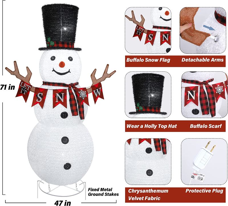 Photo 2 of "QZYL - 6FT Collapsible Snowman Christmas Decoration