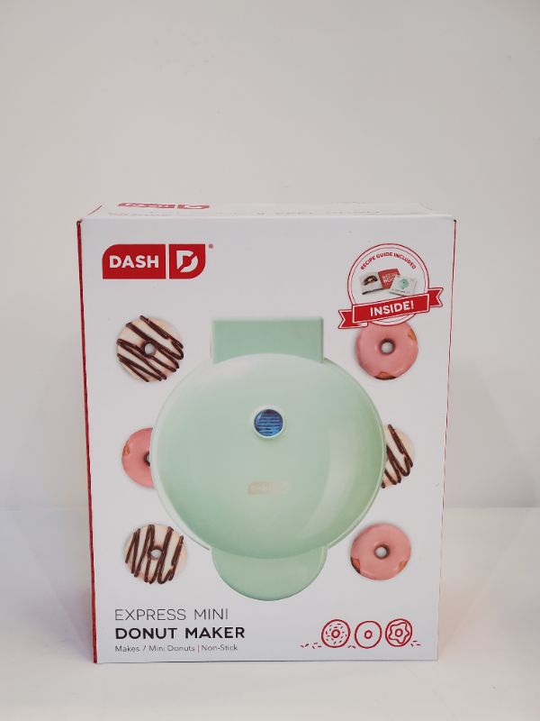 Photo 2 of DASH - Mini Donut Maker Machine with Non-stick Surface, Makes 7 Doughnuts - Aqua 