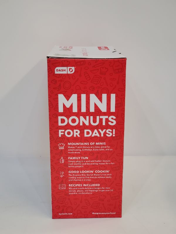 Photo 3 of DASH - Mini Donut Maker Machine with Non-stick Surface, Makes 7 Doughnuts - Aqua 