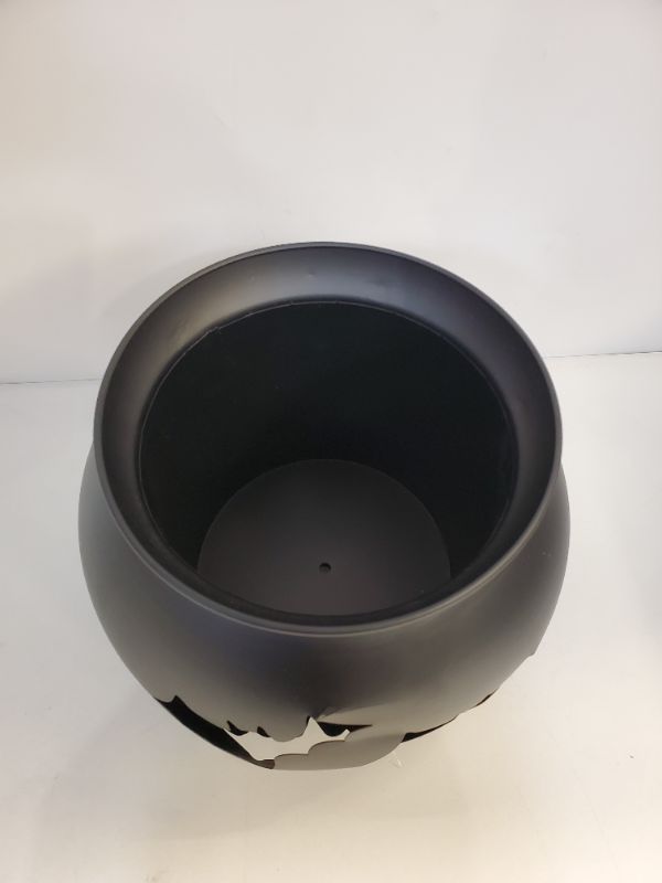 Photo 7 of Hyde & EEK! Boutique - Black Metal Cauldron Planter - 9.25 inches (H) by 10.5 inches (W) by 10.5 inches (D)