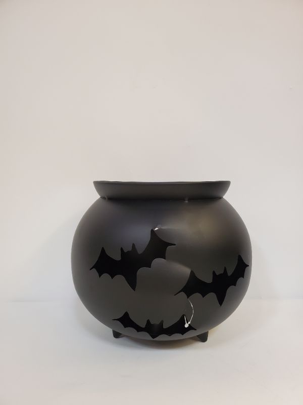 Photo 4 of Hyde & EEK! Boutique - Black Metal Cauldron Planter - 9.25 inches (H) by 10.5 inches (W) by 10.5 inches (D)