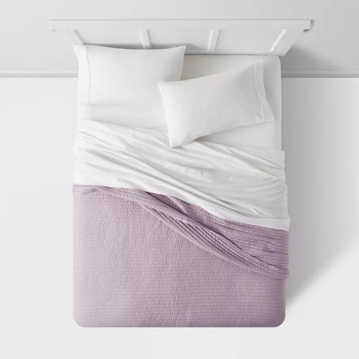 Photo 2 of Room Essentials - Full/Queen Garment Washed Microfiber Quilt - light purple