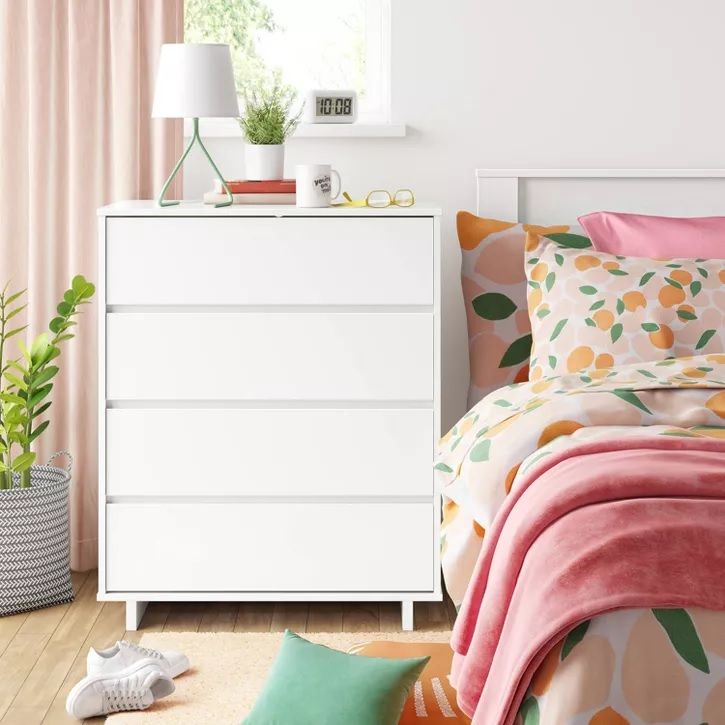 Photo 2 of ****parts only ***Room Essentials - 4 drawer chest - Style 430238 (White)  *** only Boxes 2/3 and 3/3***