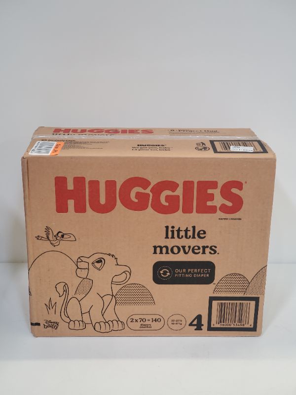 Photo 4 of Huggies Little Movers Baby Diapers Size 4,  (140 Count)  (Pack of 2 of 70 Count) 