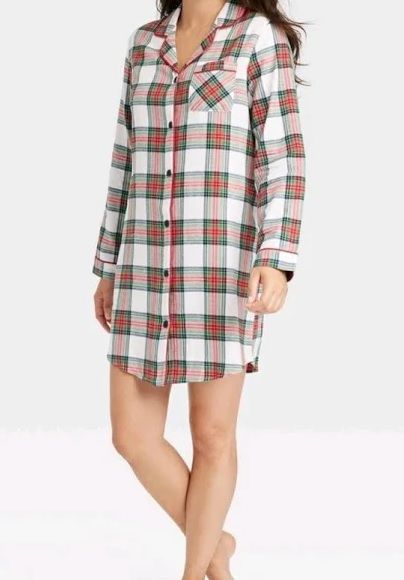 Photo 1 of Women's Wondershop Holiday Plaid Flannel Matching Family Pajama NightGown - L