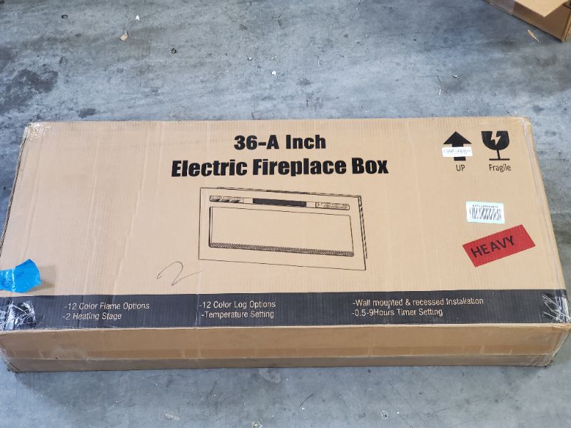 Photo 1 of LITSDFM 36 Inch Electric Fireplace, Recessed and Wall Mounted Fireplace, Fireplace Heater and Linear Fireplace, with Timer, Remote Control, Adjustable Flame Color, 750/1500W, Black 