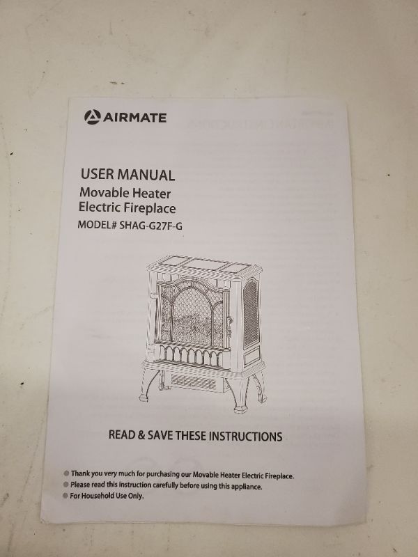 Photo 9 of  AIRMATE - MOVABLE HEATER ELECTRIC FIREPLACE -   SHAG-G27F-G"

