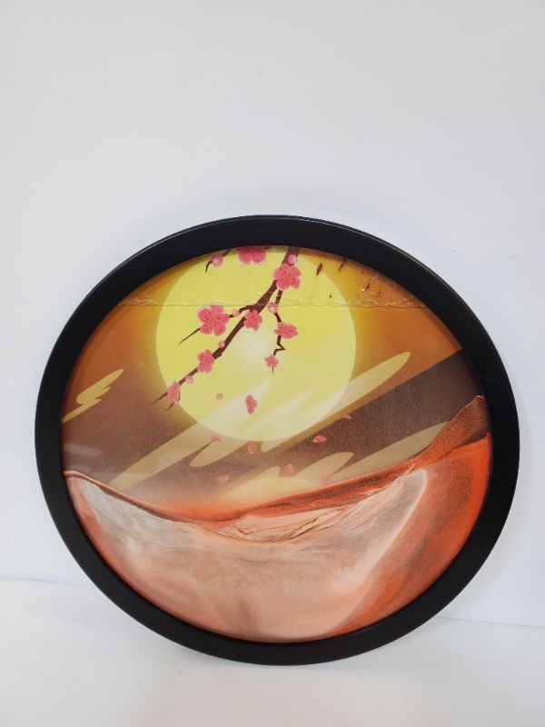 Photo 5 of 17.3" DIY Moving Sand Art Picture Round Glass 3D Sandscapes Wall Art Decorations
