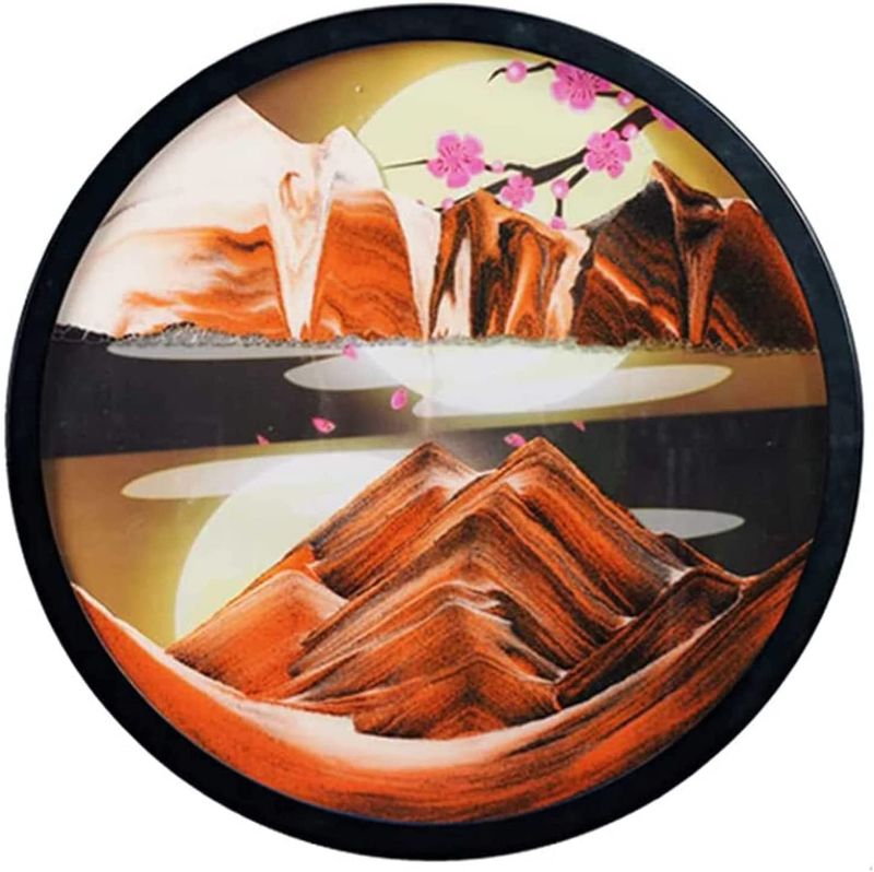 Photo 1 of 17.3" DIY Moving Sand Art Picture Round Glass 3D Sandscapes Wall Art Decorations
