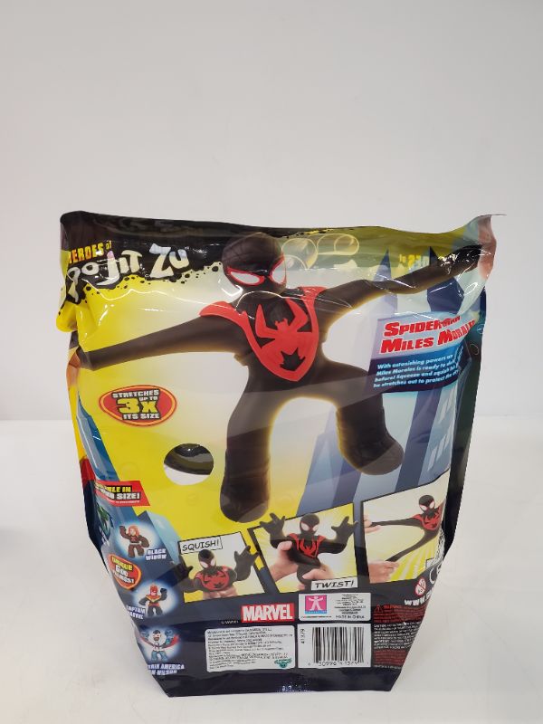 Photo 5 of Heroes of Goo Jit Zu Marvel Supagoo Hero - 8" Tall Super Stretchy Spider-Man Miles Morales Action Figure