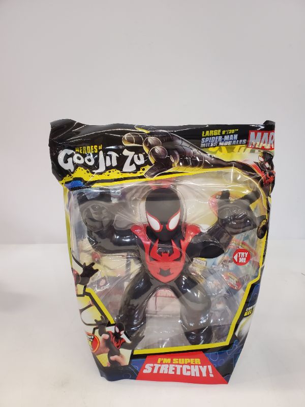 Photo 4 of Heroes of Goo Jit Zu Marvel Supagoo Hero - 8" Tall Super Stretchy Spider-Man Miles Morales Action Figure