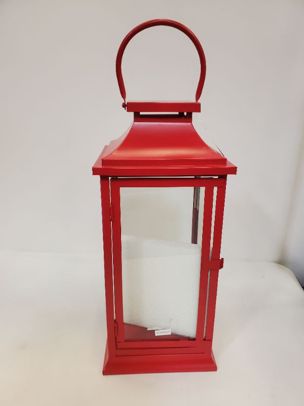 Photo 3 of WONDERSHOP - 17" Decorative Metal Lantern Red